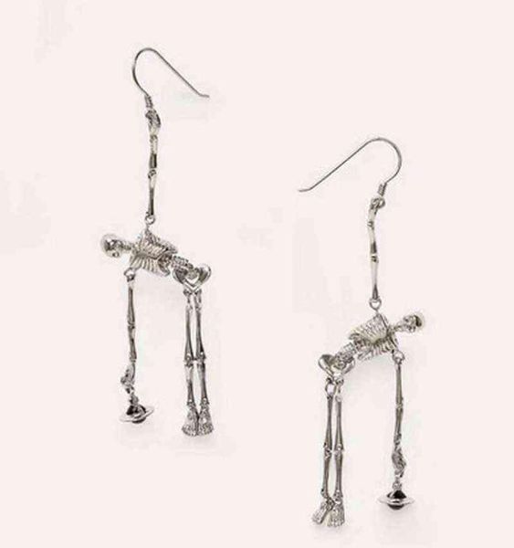 Punk Skeleton Bones Gothic Moving Part Part Spooky Drop Brincos vintage Skull Skull Brincos para mulheres Presentes de festa de joalheria H5538443