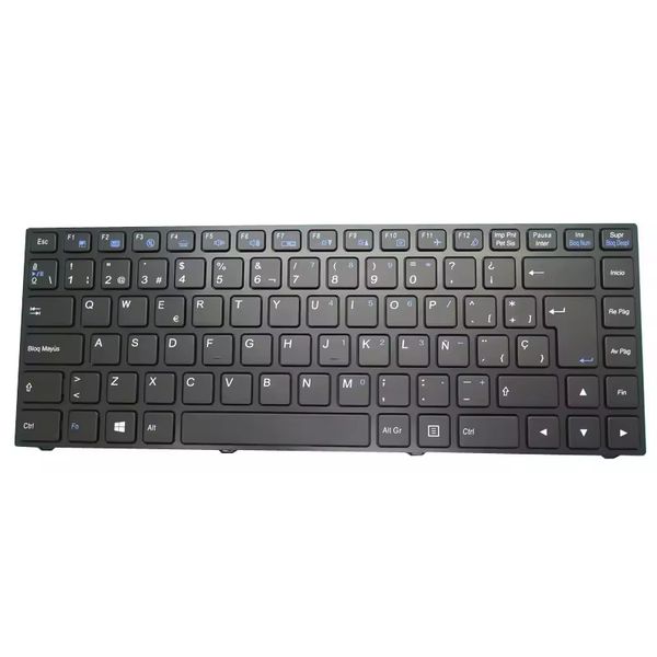 Teclado de retroilumação de laptop para Clevo P640 MP-13C26EEJ4303 MP-13C26E0J4307 6-80-N2300-160-1 Espanha SP Black Frame Black Blic