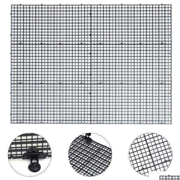 Andere Aquariumfischteile Bodenteiler Isolat Board 16pcs Panzerschalen Gitter Eierkiste Licht Diffusor Partition Net -Scheibe Schwarz Dro DHPA5