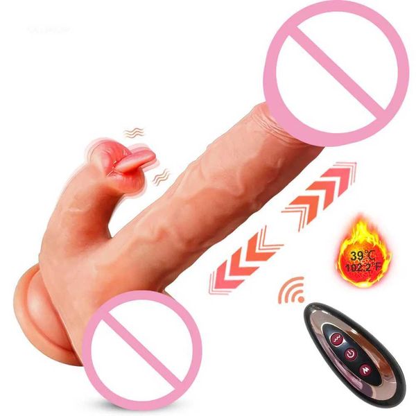 Altri oggetti di bellezza della salute dildo in silicone realistico per donne wireless che spinge il pene grande anale con la pelle di aspirazione sentenza vibratore s per adulto Y240503