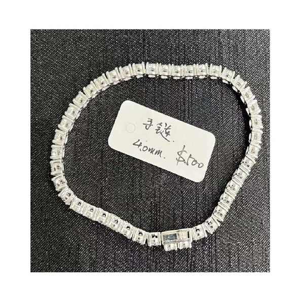 Высококачественные ювелирные украшения 4 мм Sier Mens Mens Moissanite Diamond Tennis Bracelet