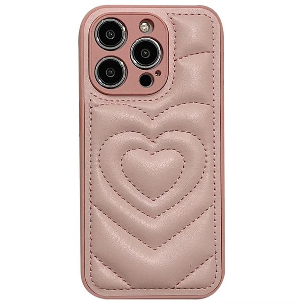 Роскошная любовь сердца в падении корпус телефона для iPhone 15 14 13 12 Promax 11 Lens Lens Bumper Cover Puffer Cover мягкая кремниевая оболочка