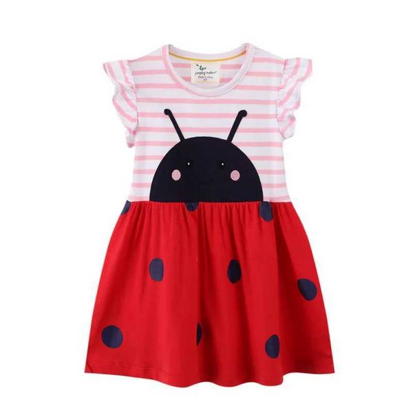 Abiti da ragazza che salta i metri estate nuovo design abiti da ragazza principessa coccinella carina vestiti per bambini tunic childrens matrimonio matrimoni Frocksl2405