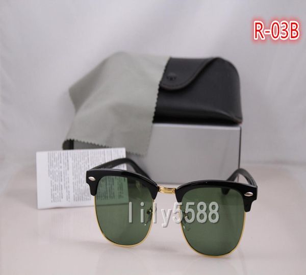 Óculos de sol de moda de lente de material de vidro de alta qualidade para homens e mulheres UV400 Sport Sun Vintage Glasses com Box6459948