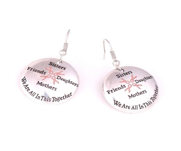 Consapevolezza del cancro al seno Sisters Pink Ribbon Friends Daughters Mathers We Are in questo incantesimo Earraggio pendente per donna Gift2362582