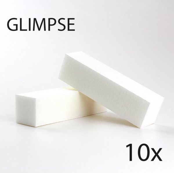 Bütün GLIMPSE 10PCS Beyaz Tırnak Dosyası Tampon Blok İyi Kaliteli Parlatma Dosyaları Salon4480114 Pedikür Manikür Bakımı