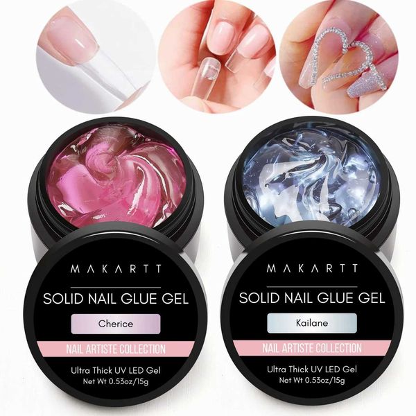 Gel de unhas Makartt Gel de unhas sólidas é usado para a cola de acrílico Glue de cura necessidade de UV pressionando em falsas unhas Q240507