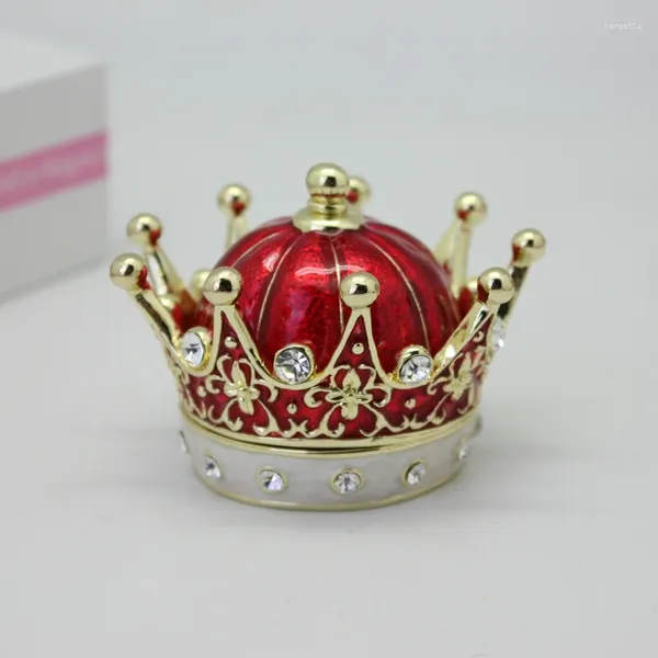 Flaschen Shinnygifts Style Hand emailled Crown Schmuck Kiste Hochzeit Favor Gift Schmuckschachteln
