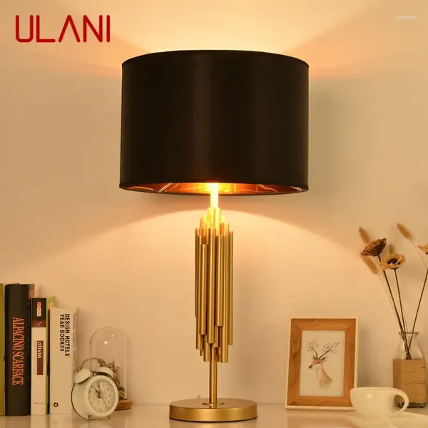 Tischlampen Ulani zeitgenössische Dimmlampe LED Creative Classics Schwarzlampenschild Schreibtisch Licht für Wohnzimmer Schlafzimmer