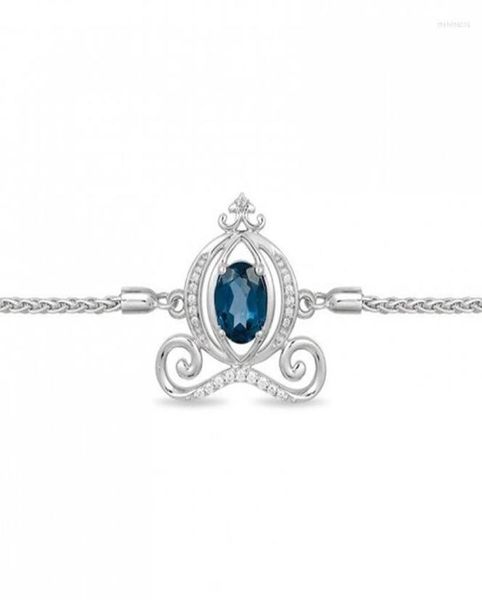 Charm Bracelets Heshi Enchanted Oval Blue Topaz und Diamantwagen Bolo Armband in 9,5 