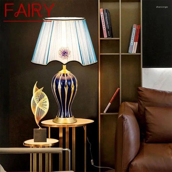 Lampade da tavolo Fairy Contemporary Ceramics Lampada lussuosa soggiorno camera da letto scrivania luce el ingegneria luci decorative