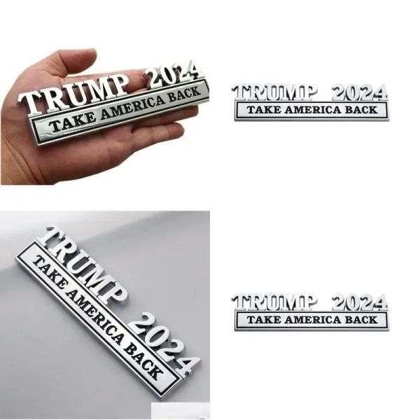 Party -Dekoration Metal Trump 2024 Take America Back Car Badge Aufkleber 4 Farben Drop Lieferung Home Garden Festive Supplies Event FY5887 LL