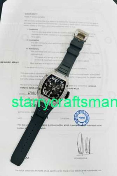 RM Luxury Watches Механические часы Mills RM010 18K Белое золото фабрика Diamonds Watch STBQ