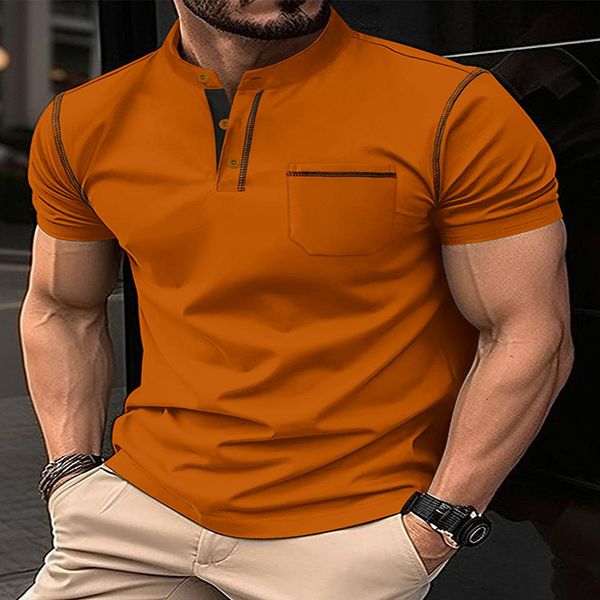 Sıradan yeni erkek yaz polo gömlek erkekler kısa kollu pamuk polo gömlek yüksek kaliteli tees tshirt moda pamuklu kıyafetler bluz polos siyah gri haki turuncu