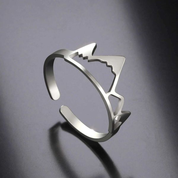 Anéis de casamento Skyrim Snow Mountain Ring Mulheres aço inoxidável cor de ouro aberto anéis de dedo aberto moda caminhada ao ar livre, amante de joalheria presente por atacado