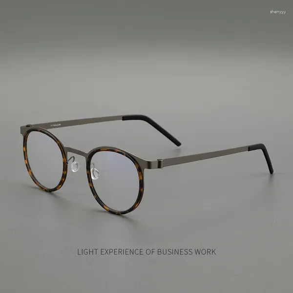 Óculos de sol enquadra a moldura de óculos de titânio pura com design minimalista super leve 9g clássico retro redo
