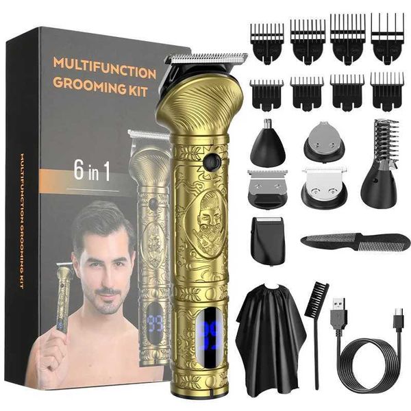 Elektrische Rucksschaver Metallkörper Haar Trimmer für Männer Bart Trimer Professionelles Haar Clipper Elektrische Rasiermesser Haarschneidmaschine Haarschnitt Elektrische Rasierer T240507