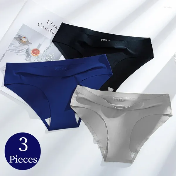 Frauenhöfen Bzel 3pcs/set nahtloses, farbe kuschelige Unterwäsche Sexy Seiden Satin Slip atmungsablöschbar hautfreundliche Dessous