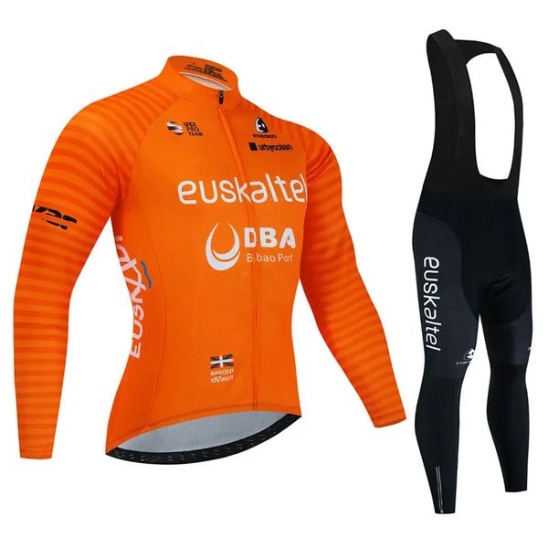 Team di professione Euskadi Spring a manica lunga maglia ciclistica set da uomo vestiti per biciclette mtb bici per boccone pantaloni kit ropa ciclismo 240508