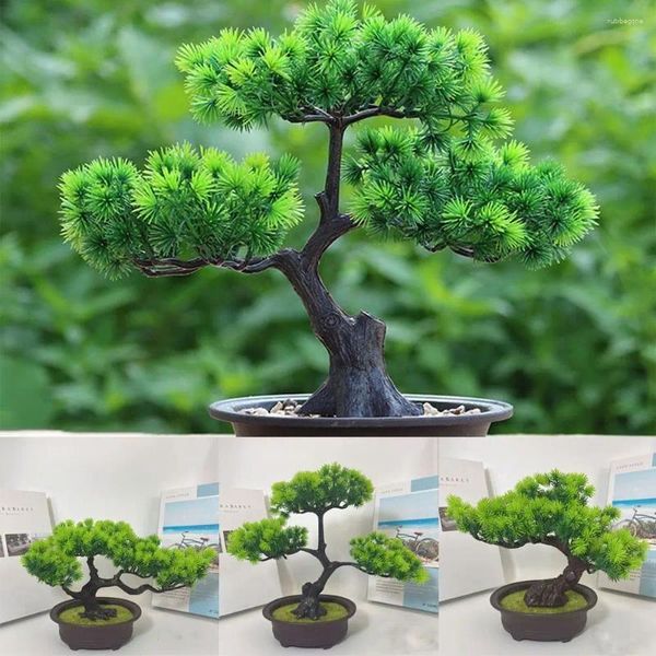 Fiori decorativi creativi piante di pino artificiale bonsai realistico albero arancione fatto a mano con floreale semplice decorazione domestica