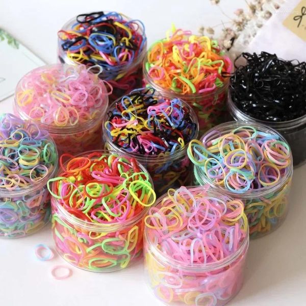 Acessórios para o cabelo, menina de 500pcs, banda de couro de corda fáceis, crianças transparentes definidas para meninas para meninas