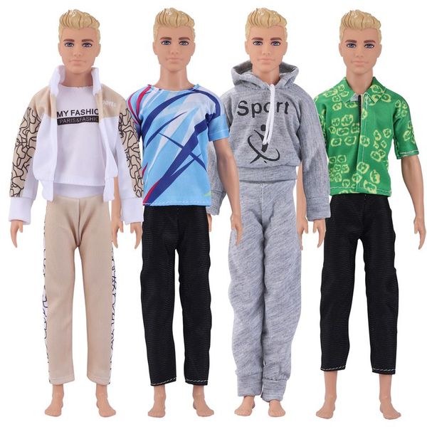 Neueste 4 Artikel /Los Prinz Ken's Kleidungsoutfit Kawaii Artikel Puppen Kinderspielzeug Accessoires für Ken's Hosen und Tops DIY -Kinder anwesend