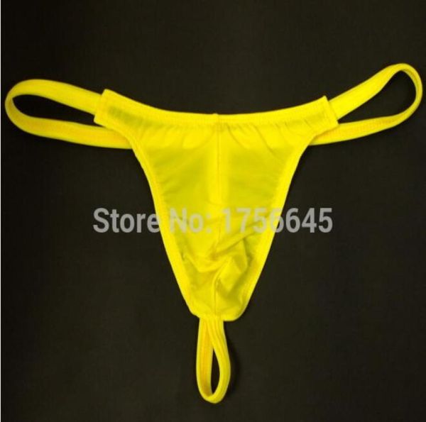 Novos homens inteiros039s gstrings sexy Men039s Ice Silk Silk Mini Micro Bikini Penis Pouch Thongs G Strings Tangas 3582021