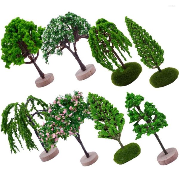 Fiori decorativi 8 pezzi Micro paesaggio alberi di alberi decorazioni Artificiale Modello scenario finto Piccola decorazione