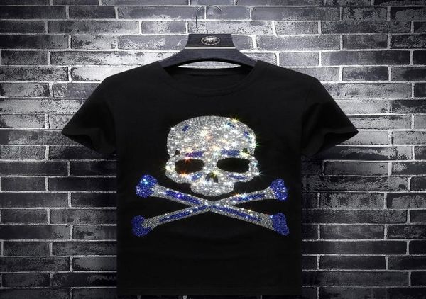 Herren-T-Shirts glitzern Rindhutsschädel T-Shirts Herren Modekleidung Streetwear Kurzarm O Hals Modal Cotton Calaveras Camisetame2942248