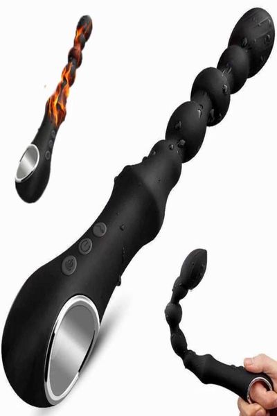 Butt Plug Anal Vibrator Erhitzen Langer Perlen Prostata Massagebaste Sexy Spielzeug für Männer Frauen Masturbator Vibration Erwachsener Produkte5770546