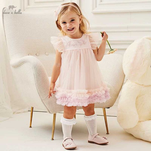 Vestidos de menina Dave Bella Girls Dress Fluffy Summer Novo Princess Pattern Dress Dress DB2235626L240508