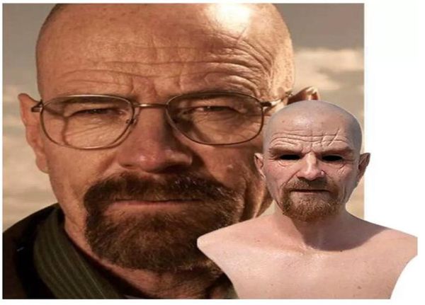 Yeni film ünlü lateks parti maskesi Breaking Bad Profesör Bay Beyaz Gerçekçi Kostüm Cadılar Bayramı Cosplay Props Masks4105384