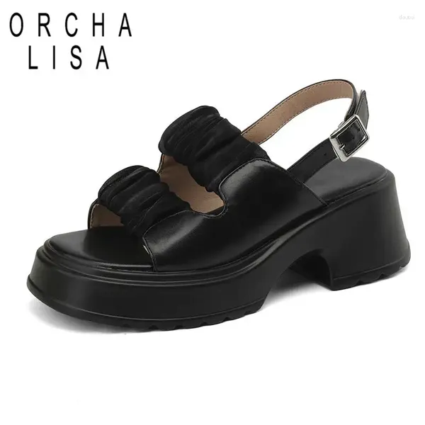 Scarpe eleganti orcha lisa design sandali femminile piattaforma tallone spessa cinturino 33 grandi dimensioni 42 43 soft moda quotidiano colore viola primavera