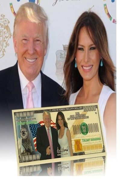 7 Tipos Donald Trump Melania Dollar Presidente dos EUA NOTA DE BAGAÇÃO DO GOLT Silver Bills Comemoration Coin Crafts America Geral Election FAK8720967