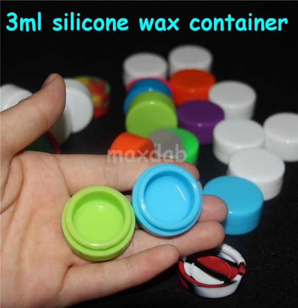 3 ml de silicone sem estick Dabber Jar Boxes Tool Bolicher para cera BHO Oil Butane Rigs Water Pipe2581422