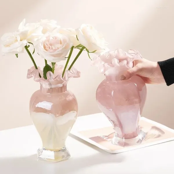 Вазы цветы ваза керамическая ретро -арт -наклейка глиняная керамика