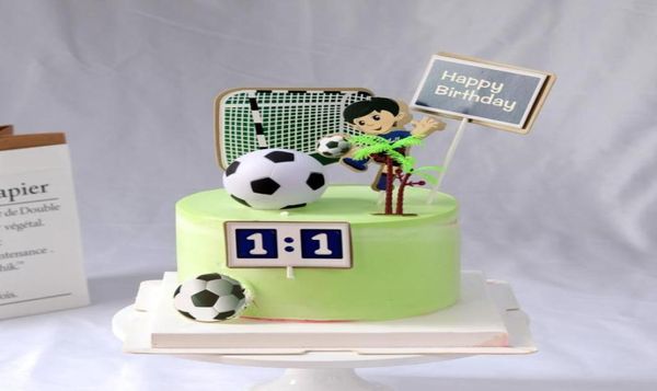 Altre forniture festive per feste per la torta di calcio Topper decorazione calcio ragazzo primo buon compleanno a tema dessert dessert dessert decoration4288131