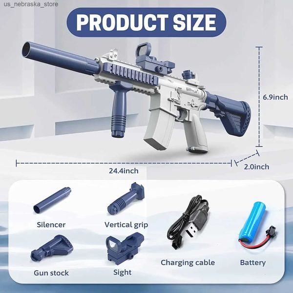 Песчаная игра с водой Fun Gun Toys M416 Электрические автоматические Airsoft Pistol Guns Plomb Bool Beach Party Game Outdoor Toy For Kids Gift 240417 Q240408