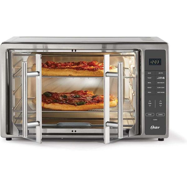 Friggere da 10 in 1 Fryer XL Forno tostapane con porte francesi-acciaio inossidabile, adatta a due pizze da 16 pollici, design da tavolo per un facile utilizzo