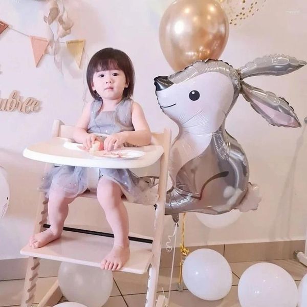 Decoração de festa 2pcs Cartoon Foil Balloons Jungle Forest Animals Balls Helium Toys Toys Chuveiro de bebê Decoração de aniversário