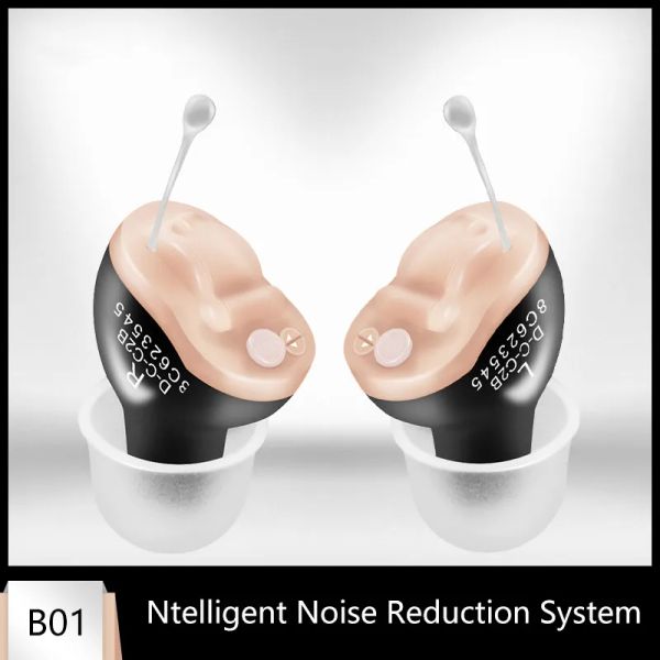 Monitores CIC Aparelhos auditivos Aparecimento auditivo digital para idosos Bateria de amplificador de som invisível