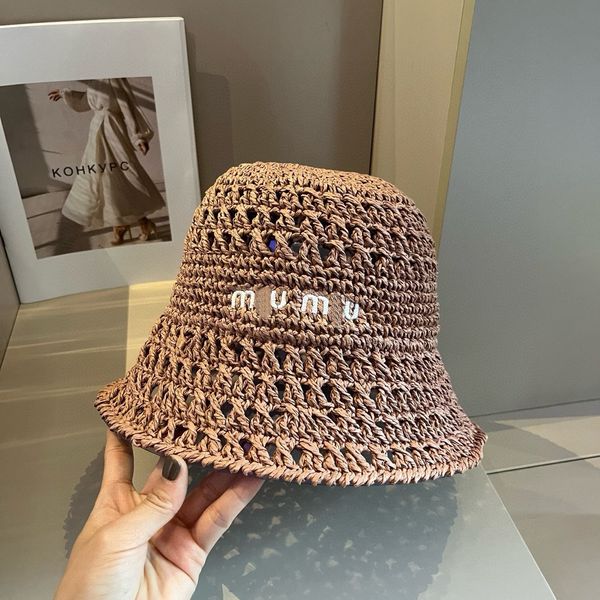 Frauendesigner Sommer Strohhut Marke Lafite Grass Eimer Hüte Fahren Urlaub Luxus Sunhats Beach Seaside Eimer Strohhüte