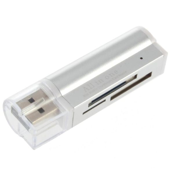 Universal Mini All in One USB 20 Multi Memory Card Reader para micro sd tf m2 mmc sdhc ms pro duo white whole4762368