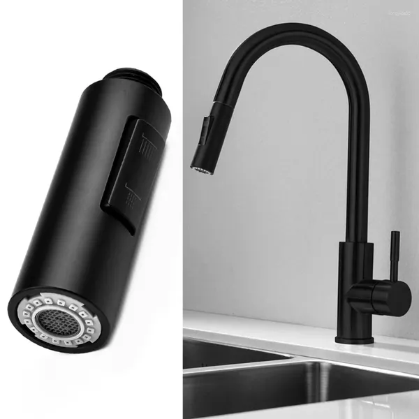Küchenarmatur G1/2 '' Abs ziehen Sprühduschkopf -Waschbecken Mixer Ersatz Tippsprühgerät Schwarze Wasserhahndüse aus