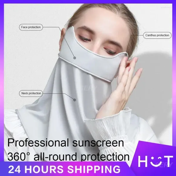 Шарфы ухо, висящая лицевая маска, легко дышать шелковым солнцезащитным солнцезащитным солнцезащитным