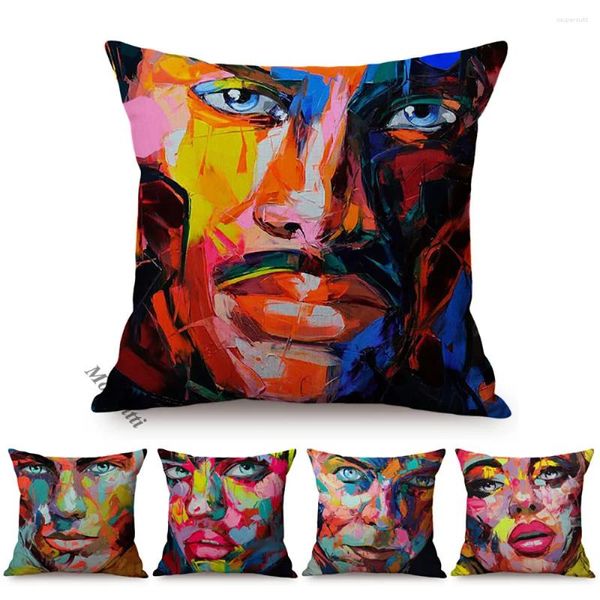 Yastık Ünlü Portre Özet Yağlı Boya Tasarım Dekorasyon Kapağı Funky Art Luxury Ev Dekor Araba Sofa Atma Kılıfı