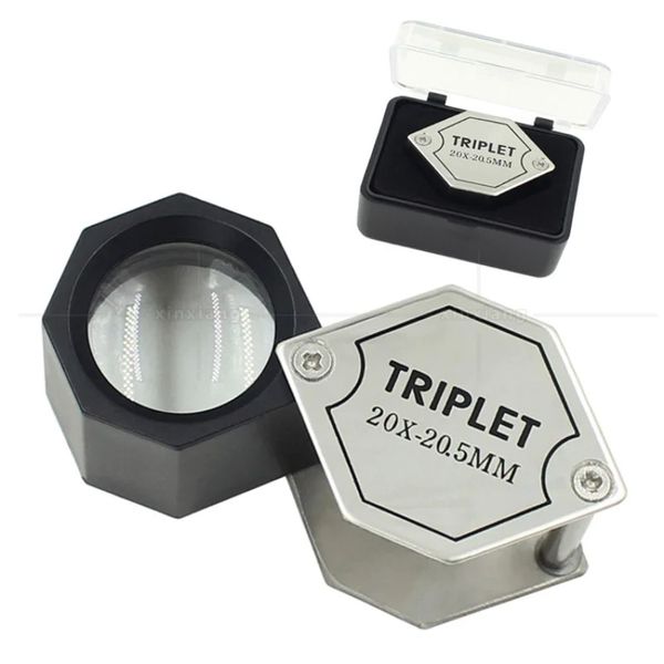20x металлические мини -увеличительные очки складные оптические стеклянные украшения складной ювелирные украшения Loupe Silver Lupa Pocket Microscope