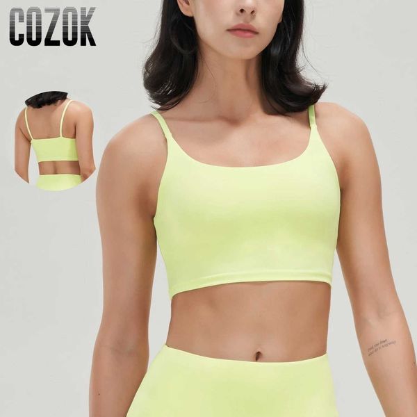 Roupa íntima ativa Lycra Sports BRA YOGA Tops Women Workout Tank Top Suspender Rouphe Beauty Back Back Strap U Neck Sports Bra Gym Top D240508