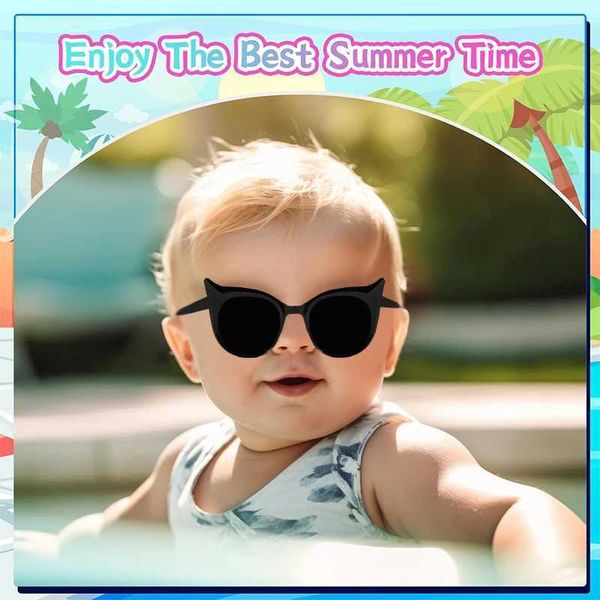 Óculos de sol 2024 Novos filhos Little Little Devil Cute Glasses Sunglasses UV400 Meninas Meninos Cores da moda Proteção de sol Crianças de sol Kids