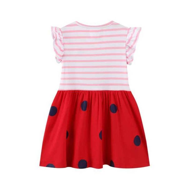 Abiti da ragazza saltare meter estate nuovo design abito da ragazza principessa carino coccinella abbigliamento per bambini sintonizzato per bambini compleanno frogl2405